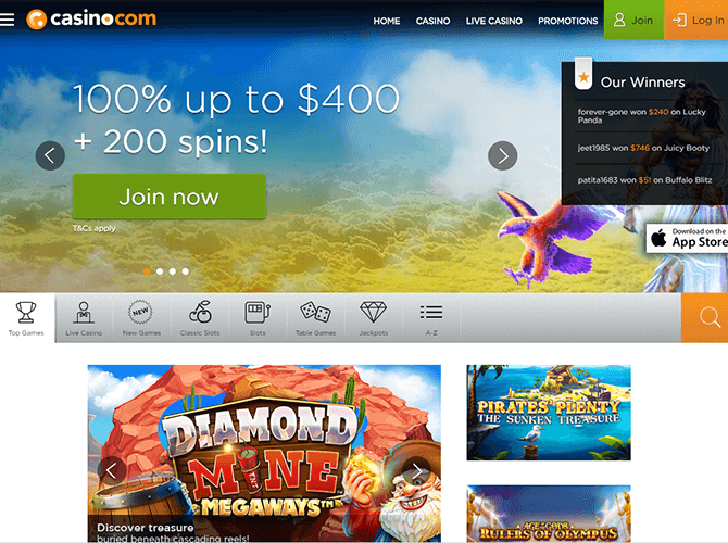 Casino.com Front Page